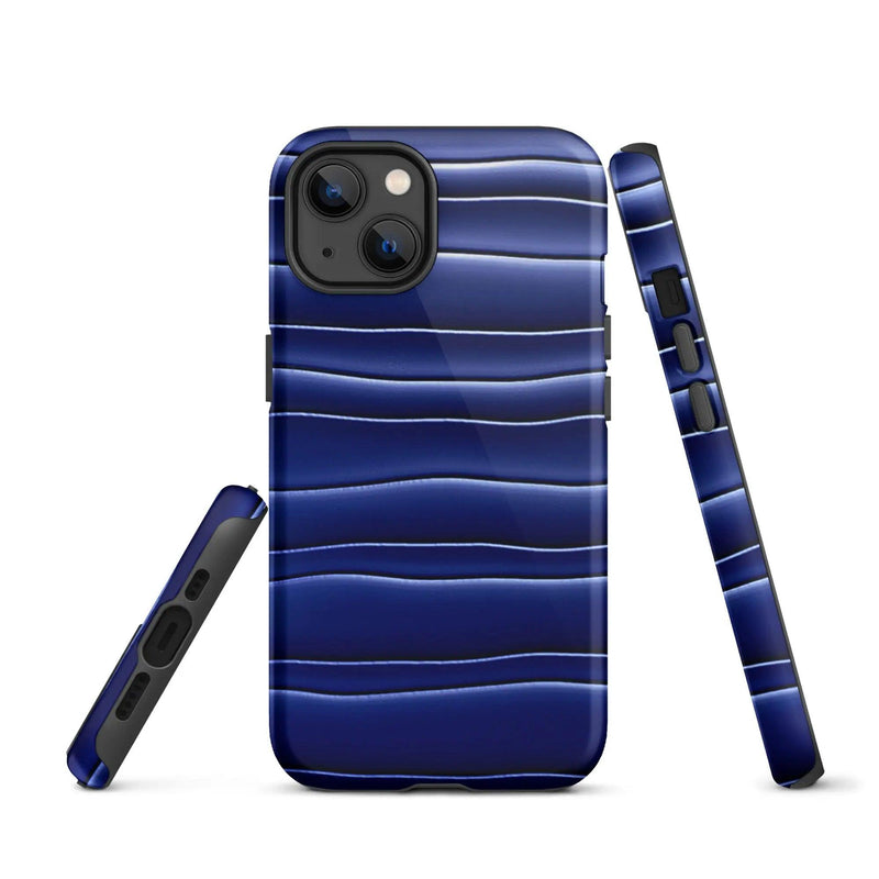 Load image into Gallery viewer, Dark Blue Blob Double Layered Impact Resistant Tough iPhone Case 3D Wrap Matte or Glossy Finish CREATIVETECH
