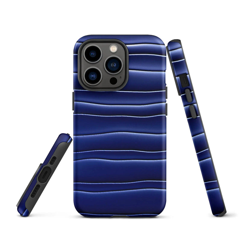 Load image into Gallery viewer, Dark Blue Blob Double Layered Impact Resistant Tough iPhone Case 3D Wrap Matte or Glossy Finish CREATIVETECH