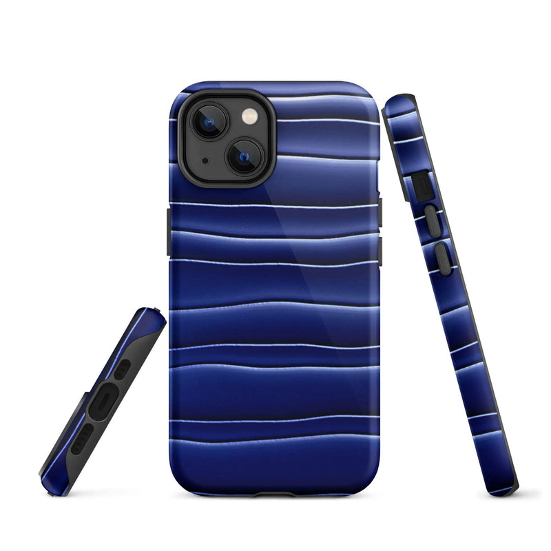 Load image into Gallery viewer, Dark Blue Blob Double Layered Impact Resistant Tough iPhone Case 3D Wrap Matte or Glossy Finish CREATIVETECH