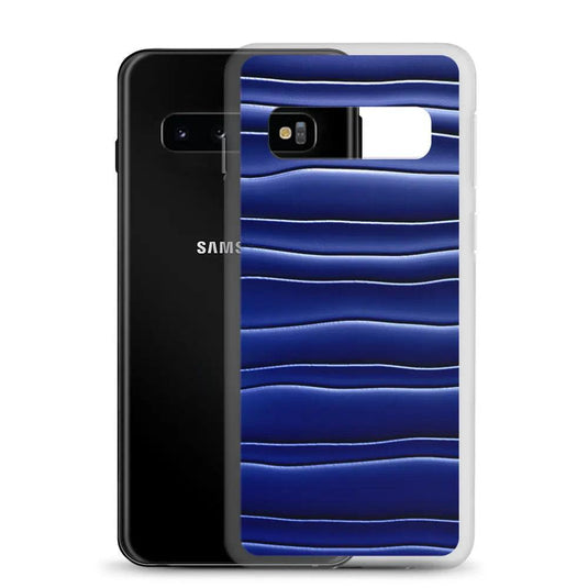 Dark Blue Blob Flexible Clear Samsung Case Bump Resistant Corners CREATIVETECH