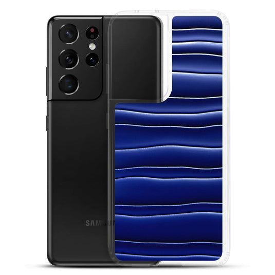 Dark Blue Blob Flexible Clear Samsung Case Bump Resistant Corners CREATIVETECH