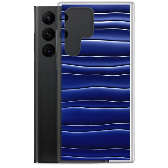 Dark Blue Blob Flexible Clear Samsung Case Bump Resistant Corners CREATIVETECH