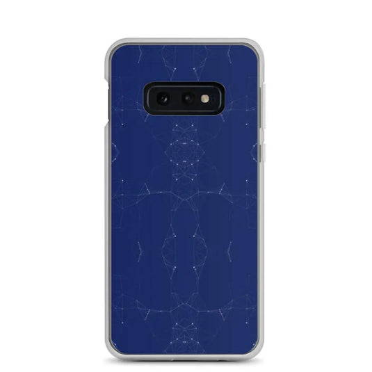 Dark Blue Cyber Polygon Flexible Clear Samsung Case Bump Resistant Corners CREATIVETECH