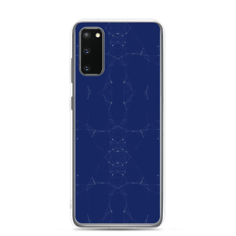 Load image into Gallery viewer, Dark Blue Cyber Polygon Flexible Clear Samsung Case Bump Resistant Corners CREATIVETECH