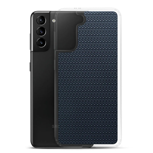 Dark Blue Grey Industrial Metal Pattern Flexible Clear Samsung Case Bump Resistant Corners CREATIVETECH