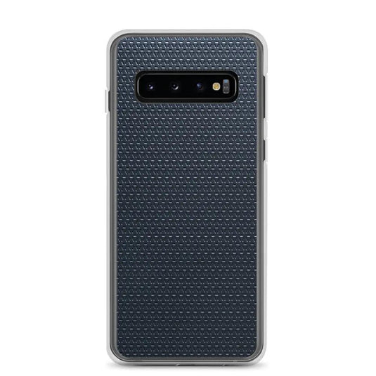 Dark Blue Grey Industrial Metal Pattern Flexible Clear Samsung Case Bump Resistant Corners CREATIVETECH