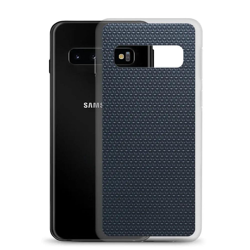 Load image into Gallery viewer, Dark Blue Grey Industrial Metal Pattern Flexible Clear Samsung Case Bump Resistant Corners CREATIVETECH