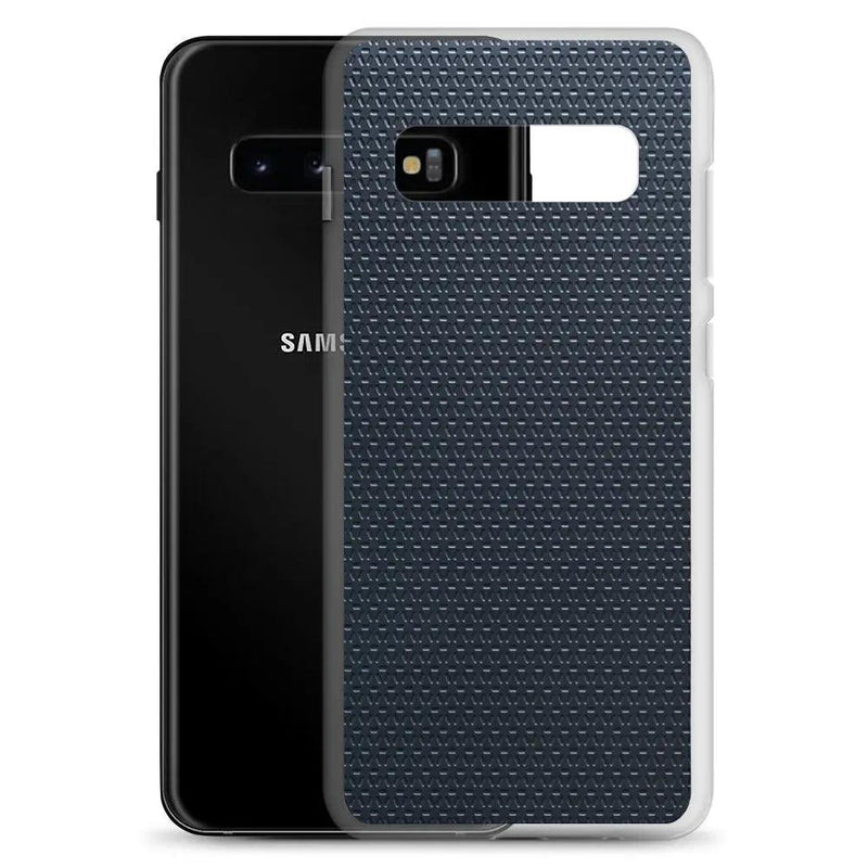 Load image into Gallery viewer, Dark Blue Grey Industrial Metal Pattern Flexible Clear Samsung Case Bump Resistant Corners CREATIVETECH
