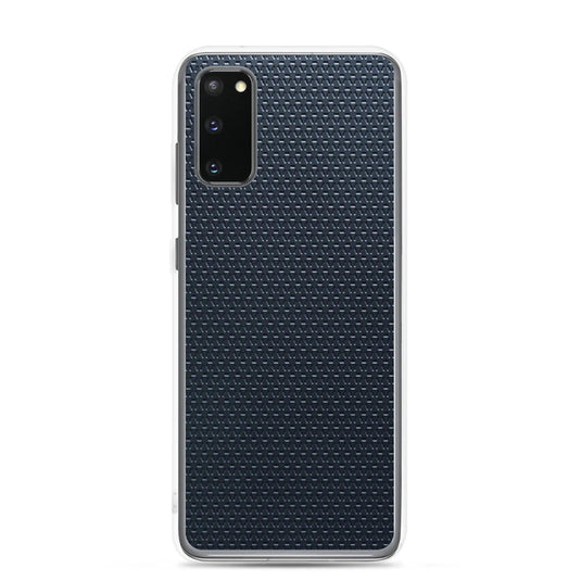 Dark Blue Grey Industrial Metal Pattern Flexible Clear Samsung Case Bump Resistant Corners CREATIVETECH