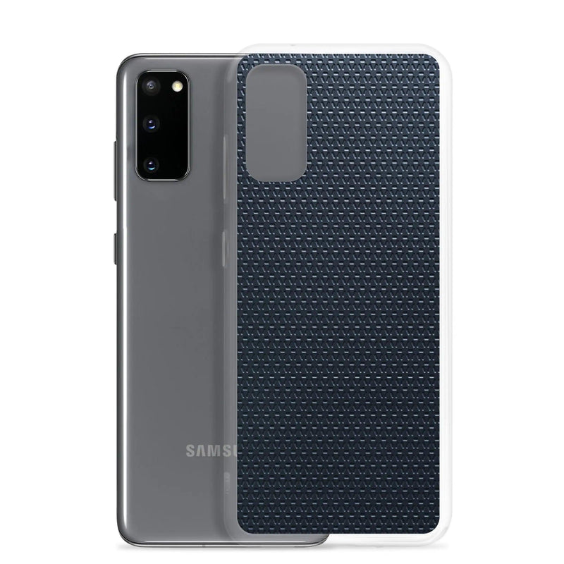 Load image into Gallery viewer, Dark Blue Grey Industrial Metal Pattern Flexible Clear Samsung Case Bump Resistant Corners CREATIVETECH