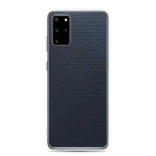 Dark Blue Grey Industrial Metal Pattern Flexible Clear Samsung Case Bump Resistant Corners CREATIVETECH