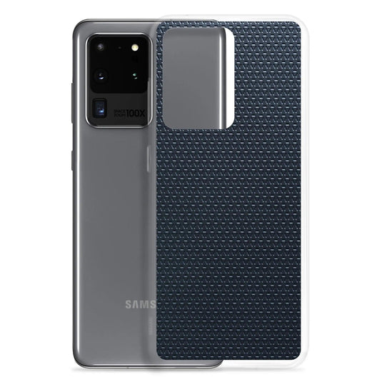 Dark Blue Grey Industrial Metal Pattern Flexible Clear Samsung Case Bump Resistant Corners CREATIVETECH