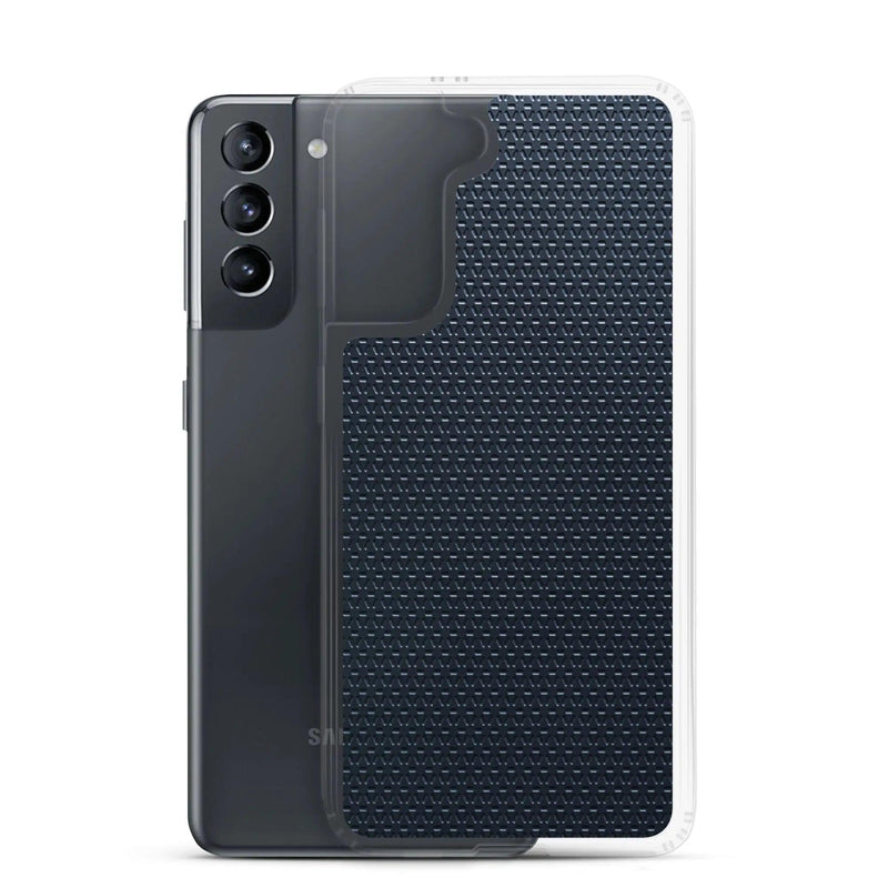 Load image into Gallery viewer, Dark Blue Grey Industrial Metal Pattern Flexible Clear Samsung Case Bump Resistant Corners CREATIVETECH
