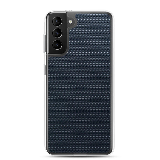Dark Blue Grey Industrial Metal Pattern Flexible Clear Samsung Case Bump Resistant Corners CREATIVETECH