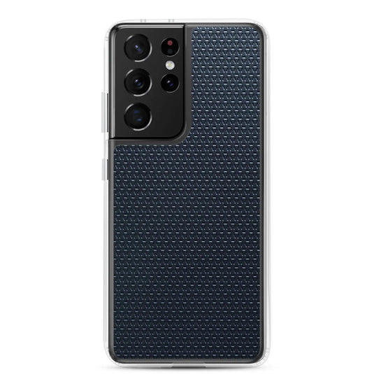 Dark Blue Grey Industrial Metal Pattern Flexible Clear Samsung Case Bump Resistant Corners CREATIVETECH