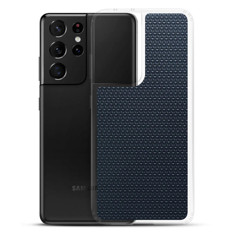 Load image into Gallery viewer, Dark Blue Grey Industrial Metal Pattern Flexible Clear Samsung Case Bump Resistant Corners CREATIVETECH
