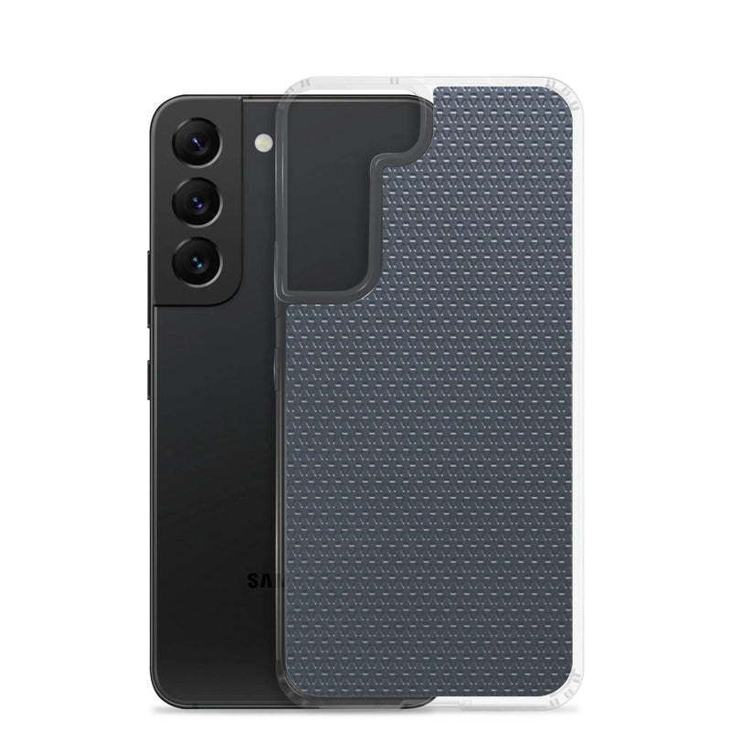 Load image into Gallery viewer, Dark Blue Grey Industrial Metal Pattern Flexible Clear Samsung Case Bump Resistant Corners CREATIVETECH