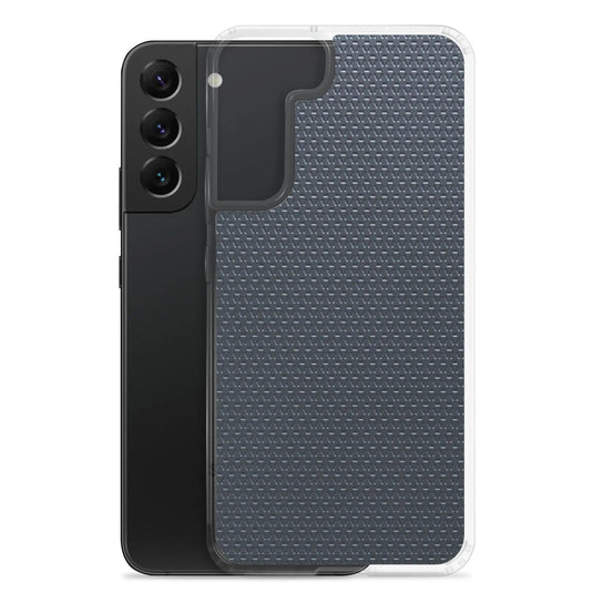 Dark Blue Grey Industrial Metal Pattern Flexible Clear Samsung Case Bump Resistant Corners CREATIVETECH
