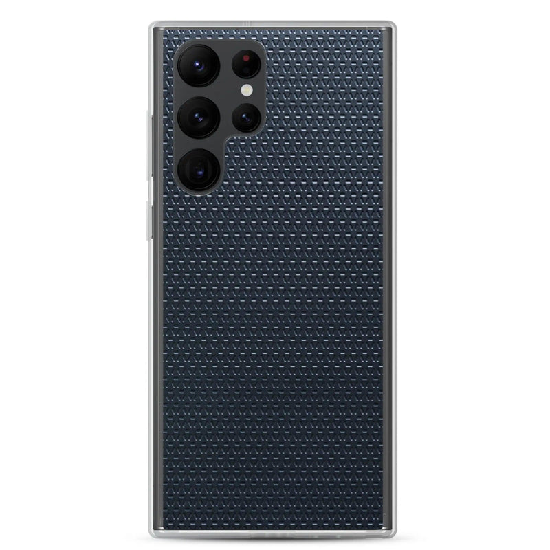 Load image into Gallery viewer, Dark Blue Grey Industrial Metal Pattern Flexible Clear Samsung Case Bump Resistant Corners CREATIVETECH