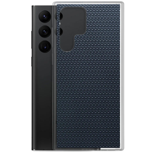 Dark Blue Grey Industrial Metal Pattern Flexible Clear Samsung Case Bump Resistant Corners CREATIVETECH