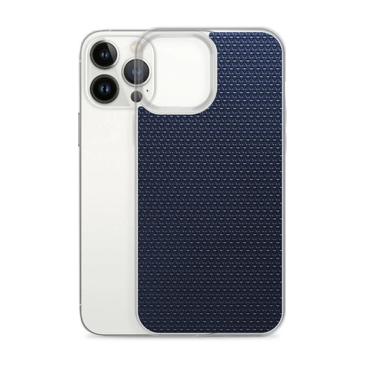 Dark Blue Industrial Rubber Grid Style Flexible Clear iPhone Case Bump Resistant Corners CREATIVETECH