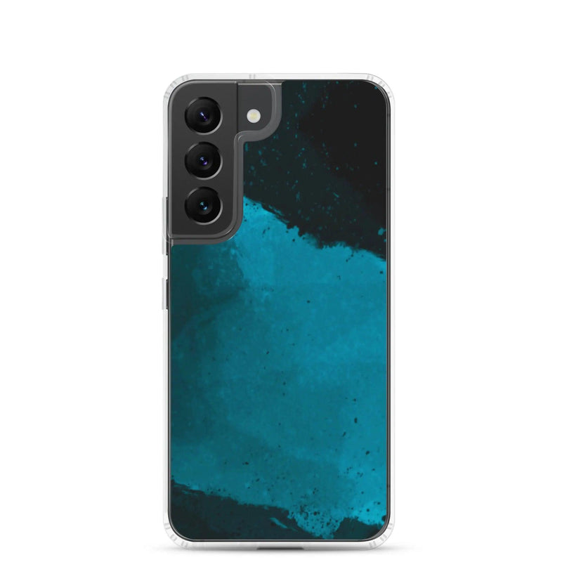 Load image into Gallery viewer, Dark Cyan Marine Blue Industrial Watercolor Paint Brush Style Flexible Clear Samsung Case Bump Resistant Corners CREATIVETECH