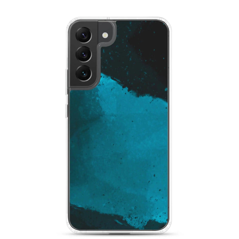 Load image into Gallery viewer, Dark Cyan Marine Blue Industrial Watercolor Paint Brush Style Flexible Clear Samsung Case Bump Resistant Corners CREATIVETECH