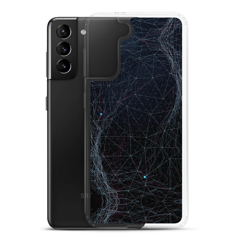 Load image into Gallery viewer, Dark Cyber Blue Flexible Clear Samsung Case Bump Resistant Corners CREATIVETECH