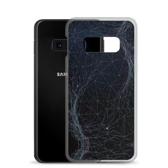 Dark Cyber Blue Flexible Clear Samsung Case Bump Resistant Corners CREATIVETECH