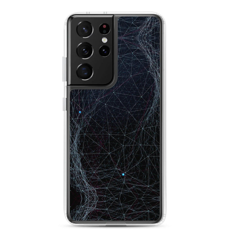 Load image into Gallery viewer, Dark Cyber Blue Flexible Clear Samsung Case Bump Resistant Corners CREATIVETECH