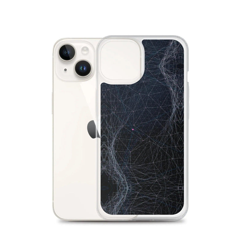 Load image into Gallery viewer, Dark Cyber Polygon Flexible Clear iPhone Case Bump Resistant Corners CREATIVETECH