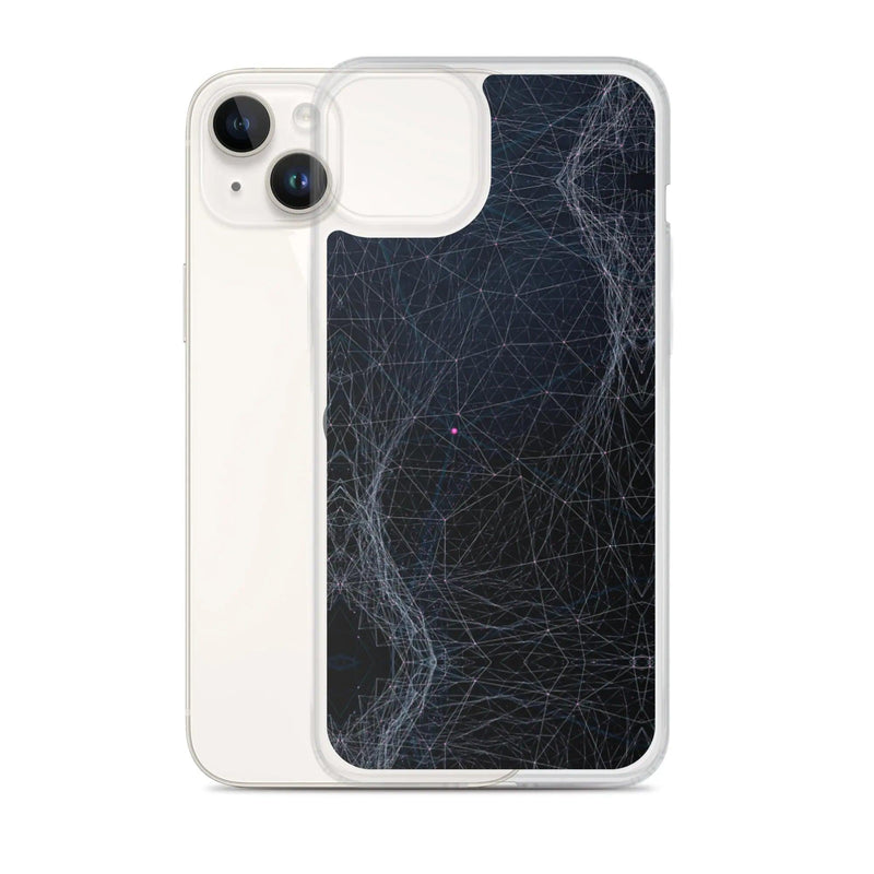 Load image into Gallery viewer, Dark Cyber Polygon Flexible Clear iPhone Case Bump Resistant Corners CREATIVETECH