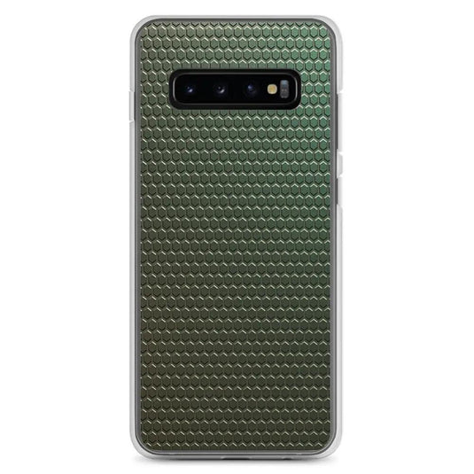 Dark Green Industrial Rubber Pattern Flexible Clear Samsung Case Bump Resistant Corners CREATIVETECH