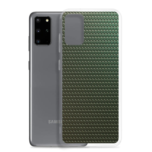 Dark Green Industrial Rubber Pattern Flexible Clear Samsung Case Bump Resistant Corners CREATIVETECH