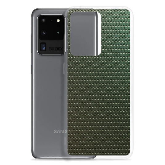 Dark Green Industrial Rubber Pattern Flexible Clear Samsung Case Bump Resistant Corners CREATIVETECH