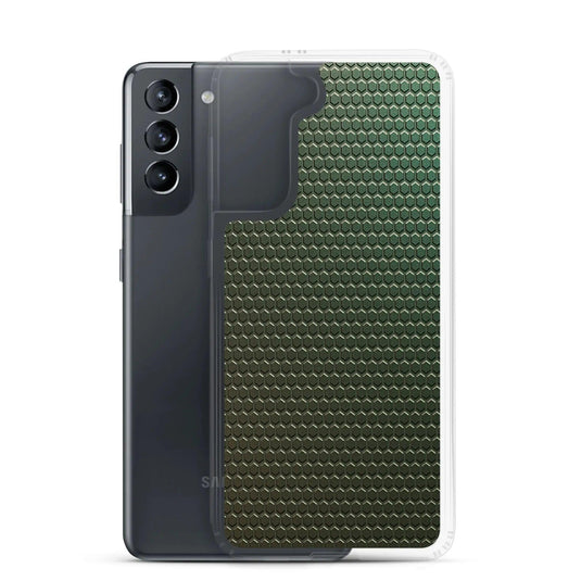 Dark Green Industrial Rubber Pattern Flexible Clear Samsung Case Bump Resistant Corners CREATIVETECH