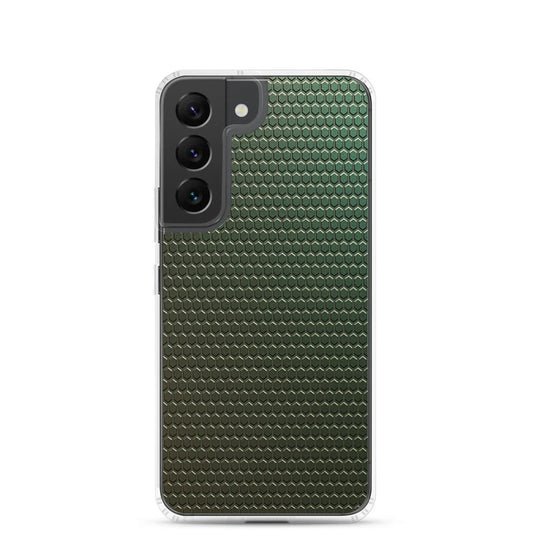 Dark Green Industrial Rubber Pattern Flexible Clear Samsung Case Bump Resistant Corners CREATIVETECH