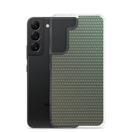 Dark Green Industrial Rubber Pattern Flexible Clear Samsung Case Bump Resistant Corners CREATIVETECH