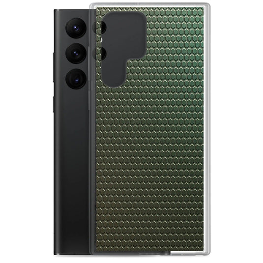 Dark Green Industrial Rubber Pattern Flexible Clear Samsung Case Bump Resistant Corners CREATIVETECH