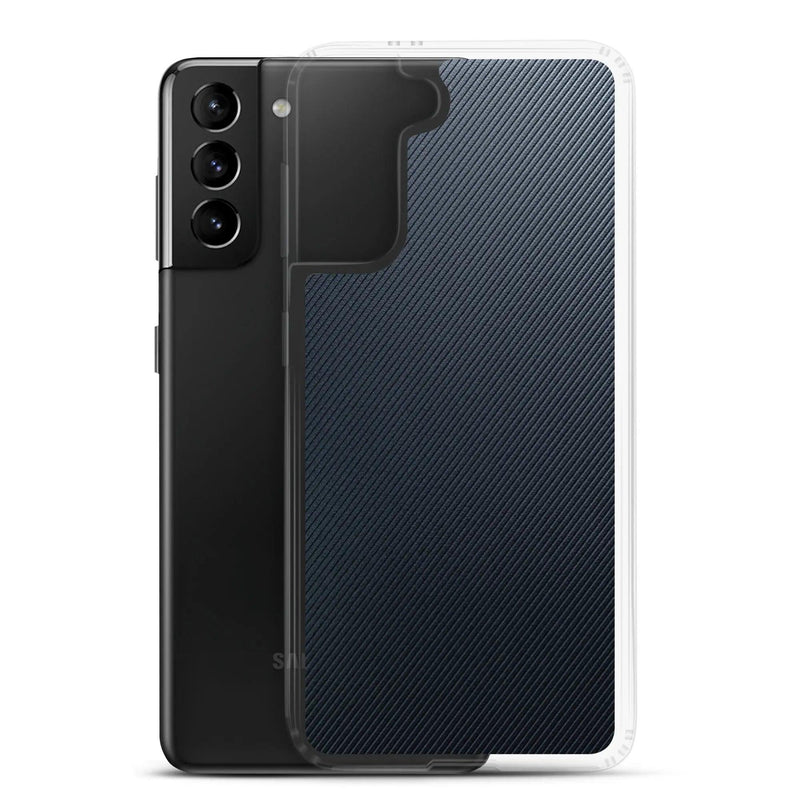 Load image into Gallery viewer, Dark Grey Black Striped Industrial Rubber Flexible Clear Samsung Case Bump Resistant Corners CREATIVETECH