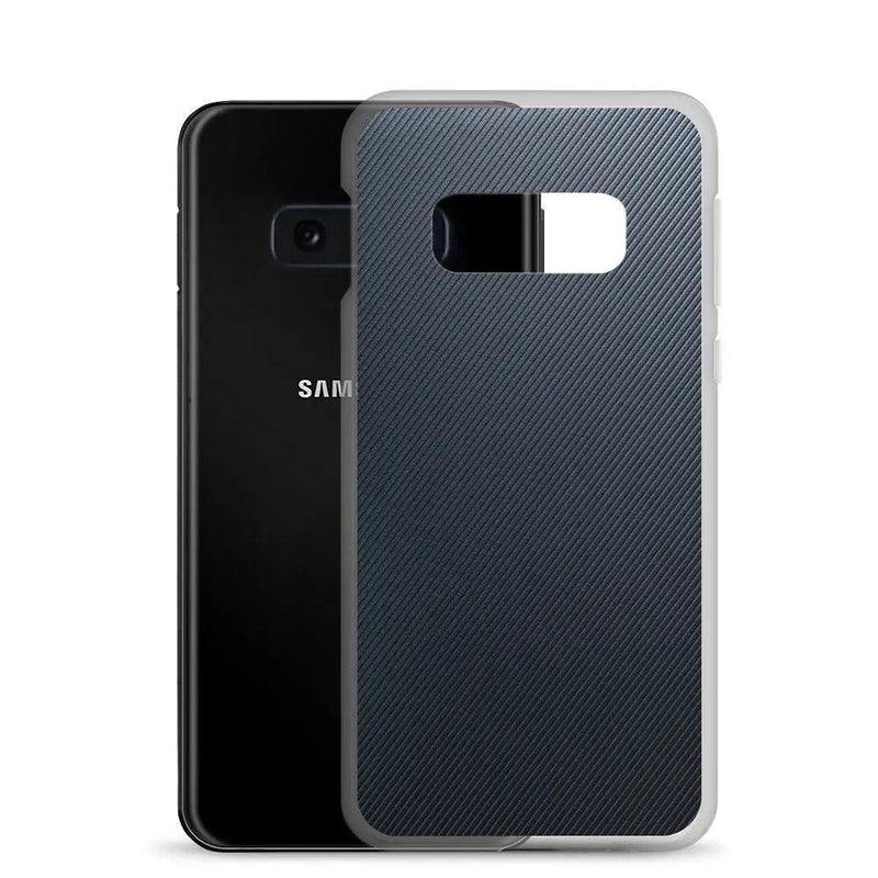 Load image into Gallery viewer, Dark Grey Black Striped Industrial Rubber Flexible Clear Samsung Case Bump Resistant Corners CREATIVETECH
