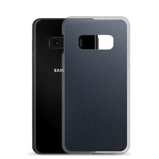 Dark Grey Black Striped Industrial Rubber Flexible Clear Samsung Case Bump Resistant Corners CREATIVETECH