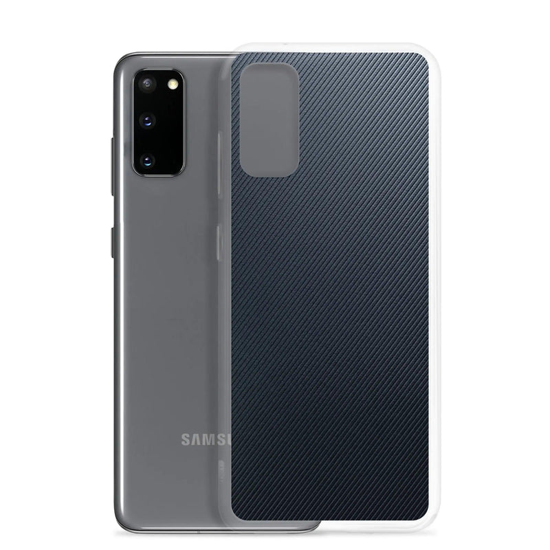 Load image into Gallery viewer, Dark Grey Black Striped Industrial Rubber Flexible Clear Samsung Case Bump Resistant Corners CREATIVETECH