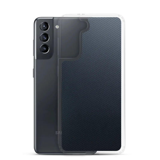 Dark Grey Black Striped Industrial Rubber Flexible Clear Samsung Case Bump Resistant Corners CREATIVETECH