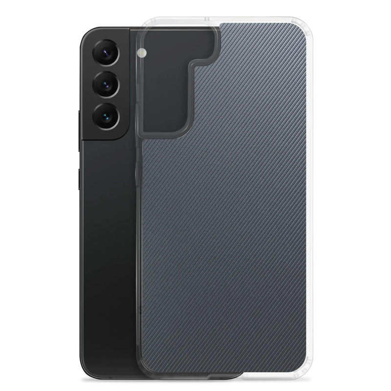Load image into Gallery viewer, Dark Grey Black Striped Industrial Rubber Flexible Clear Samsung Case Bump Resistant Corners CREATIVETECH