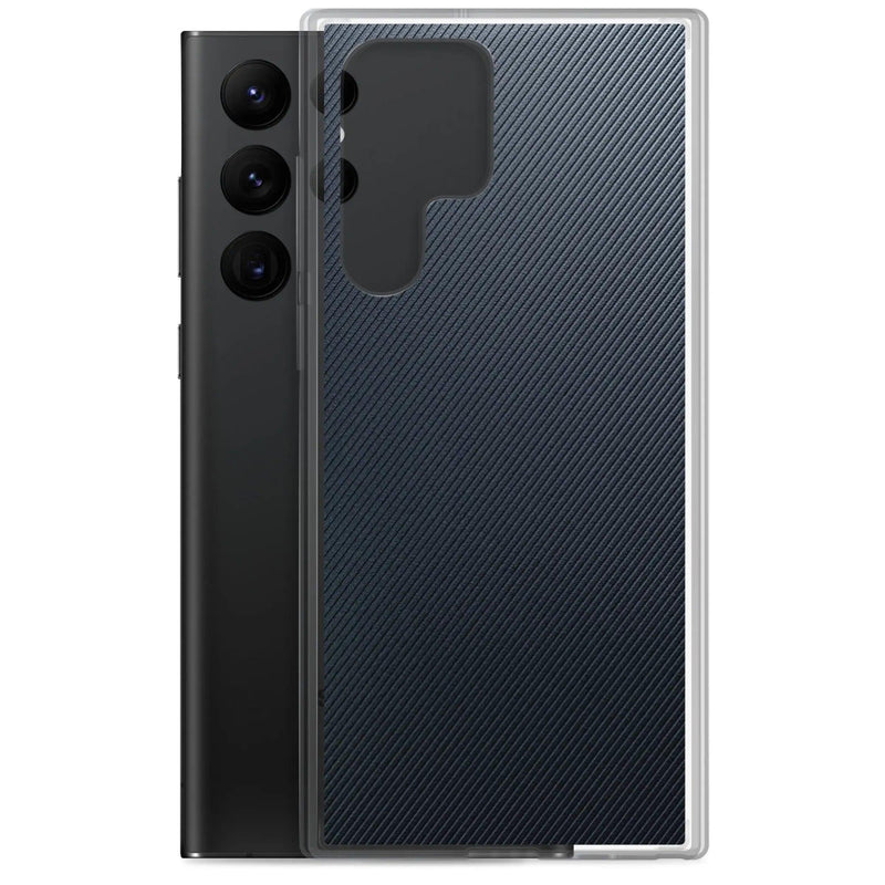 Load image into Gallery viewer, Dark Grey Black Striped Industrial Rubber Flexible Clear Samsung Case Bump Resistant Corners CREATIVETECH