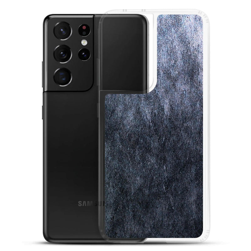 Load image into Gallery viewer, Dark Grey Industrial Stone Flexible Clear Samsung Case Bump Resistant Corners CREATIVETECH