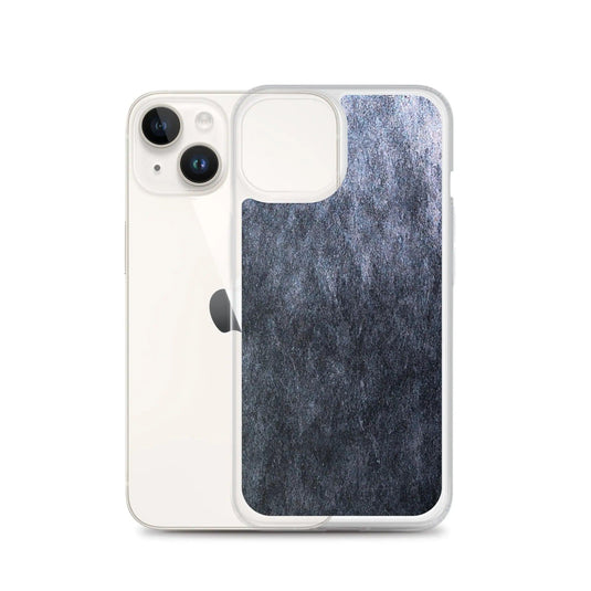 Dark Grey Metal Stone Industrial Style Flexible Clear iPhone Case Bump Resistant Corners CREATIVETECH