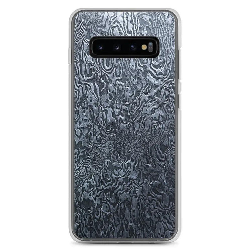 Load image into Gallery viewer, Dark Industrial Damascus Steel Metal Flexible Clear Samsung Case Bump Resistant Corners CREATIVETECH