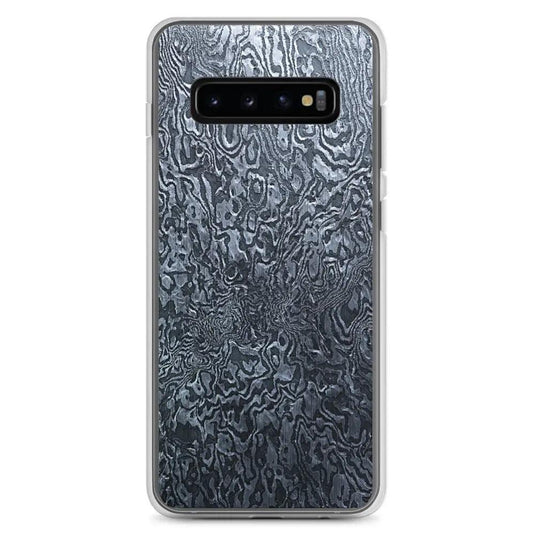 Dark Industrial Damascus Steel Metal Flexible Clear Samsung Case Bump Resistant Corners CREATIVETECH